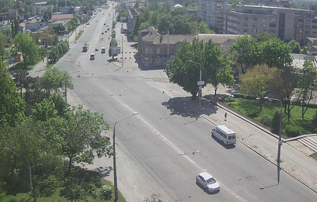 Транспортная площадь в Запорожье на Украине