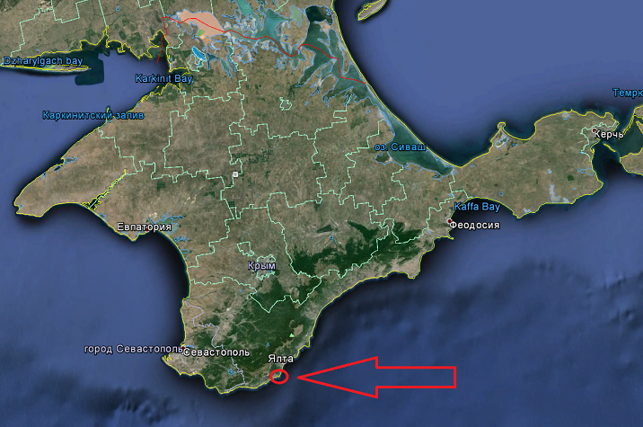 Ласточкино гнездо в Крыму на карте Крыма