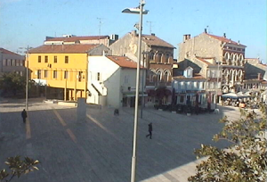 Площадь свободы в городе Пореч в Хорватии