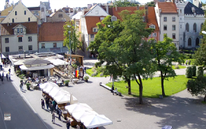Площадь Ливов в Риге в Латвии