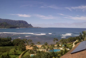 Веб камера Гавайские острова, остров Кауаи, залив Ханалей (Hanalei Bay)