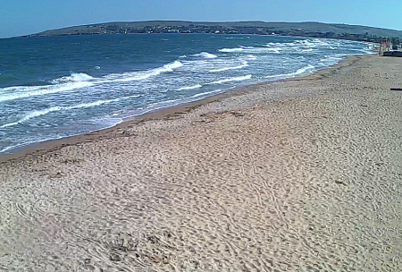 Пляж и Мыс Казантип в Щелкино в Крыму