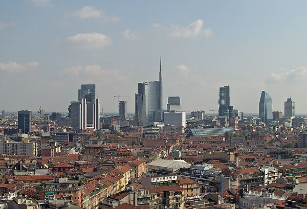 Деловой район Милана в Италии