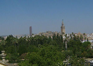 Панорама города Севилья в Испании
