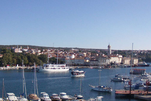 Панорама города Крк в Хорватии