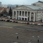 Красная Площадь и Театр Шевченко в Чернигове на Украине