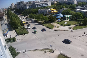 Перекресток проспекта Победы и улицы Интернациональная в Евпатории