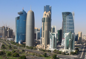Центр города Доха в Катаре из отеля Sheraton Grand Doha
