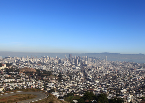 Сан-Франциско с холмов Твин Пикс