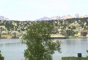 Панорама города Тромсё в Норвегии