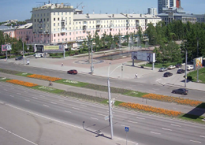 Проспект Ленина в центре Барнаула