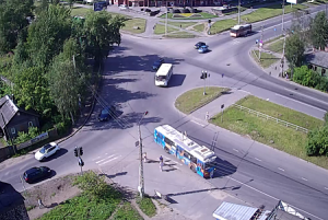 Перекрёсток улиц Лыжная и Ровио в Петрозаводске