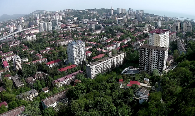 Веб камера показывает панораму микрорайона Центральный города Сочи Панорама микрорайона Центральный города Сочи
