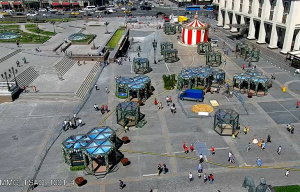 Веб камера Москвы, Манежная площадь, фонтаны