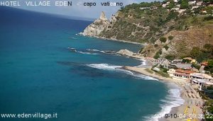 Веб камера Италия, Капо Ватикано, пляж Гротичелли из отеля Village Eden 3*