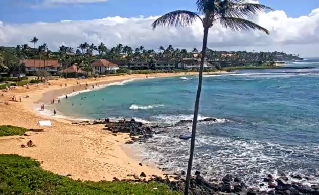 Веб камера показывает пляж Киахуна из отеля Sheraton Kauai Resort на острове Кауаи Пляж Киахуна из отеля Sheraton Kauai Resort на острове Кауаи