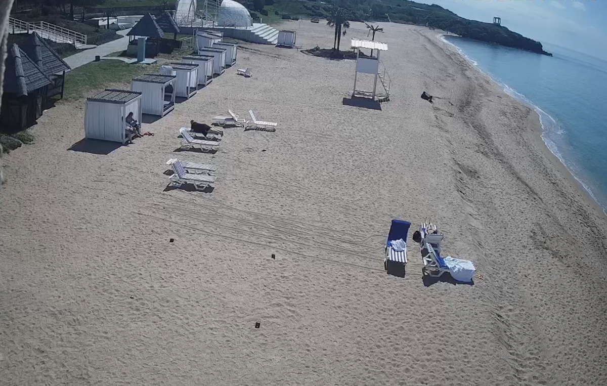 Веб камера Крыма, Щелкино, пляж отеля Riga Village Resort