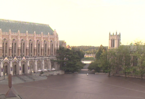 Веб камера Сиэтл. Университет Вашингтона, красная площадь
