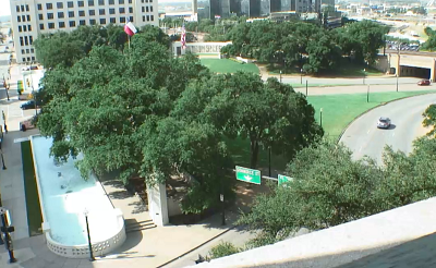 Вид из 6 этажа Dealey Plaza в Далласе в Техасе