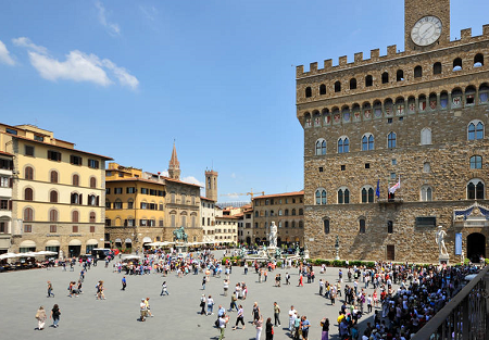 Площадь Синьории во Флоренции в Италии