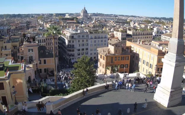 Панорама Рима в Италии в прямом эфире