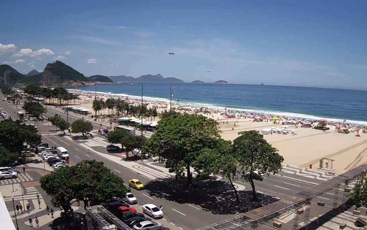 Набережная Авенида Атлантика и пляж Копакабана в Рио-де-Жанейро