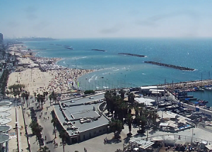 Обзор побережье Тель-Авива в Израиле из отеля Carlton Tel Aviv