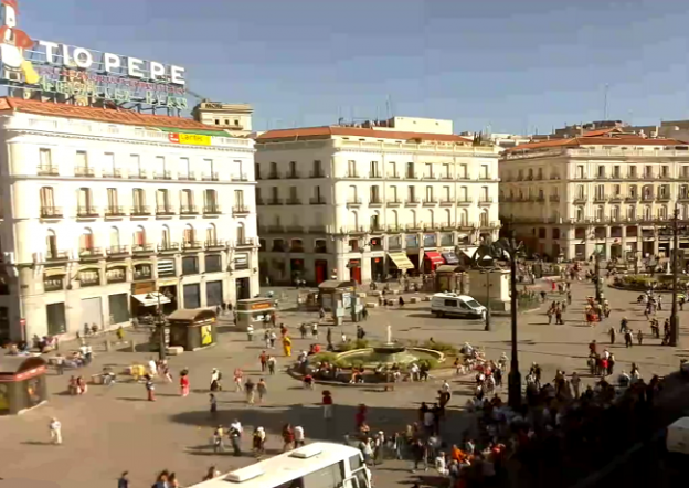Тио Пепе на площади Пуэрта-дель-Соль в Мадриде