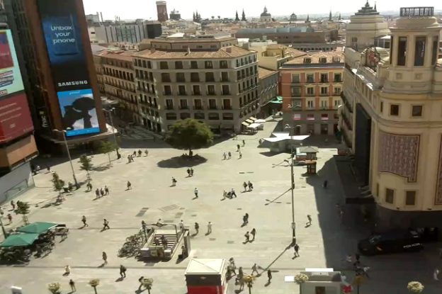 Площадь Кальяо в Мадриде в Испании