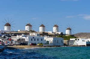 Веб камера Греция, Миконос, Маленькая Венеция и Ветряные мельницы