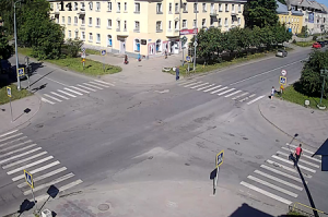 Веб камера Кондопога, перекрёсток улиц Пролетарская и Советов