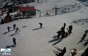 Веб камера Израиля, горнолыжный курорт Хермон, выкат трасс
