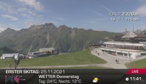 Обзорная веб камера показывает курорт Ишгль в Австрии