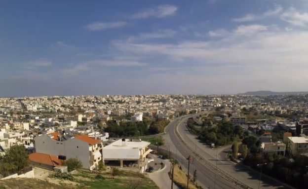 Панорама города Ираклион на острове Крит в Греции