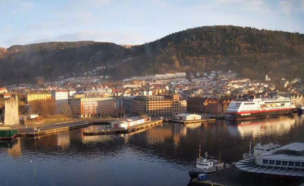 Панорама города Берген в Норвегии