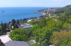 Веб камера Крым, Симеиз, панорама из усадьбы Голубой Залив