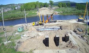 Веб камера Усть-Кута, реконструкция моста через реку Кута