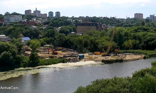 Строительство моста через реку Свияга в Ульяновске