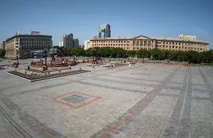 Веб-камера Хабаровска, Фонтаны на Площади Ленина