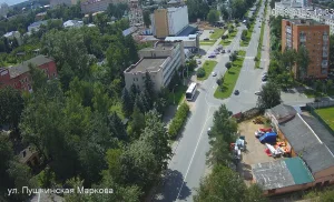 Веб-камера Дмитрова, Пересечение улиц Пушкинская и Аверьянова